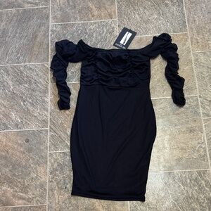 PrettyLittleThing Black Long Sleeve Dress